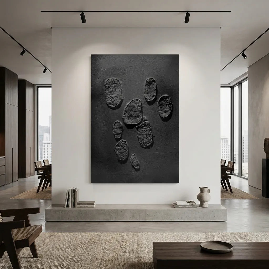 Minimalist Black Relief Canvas PM#3675