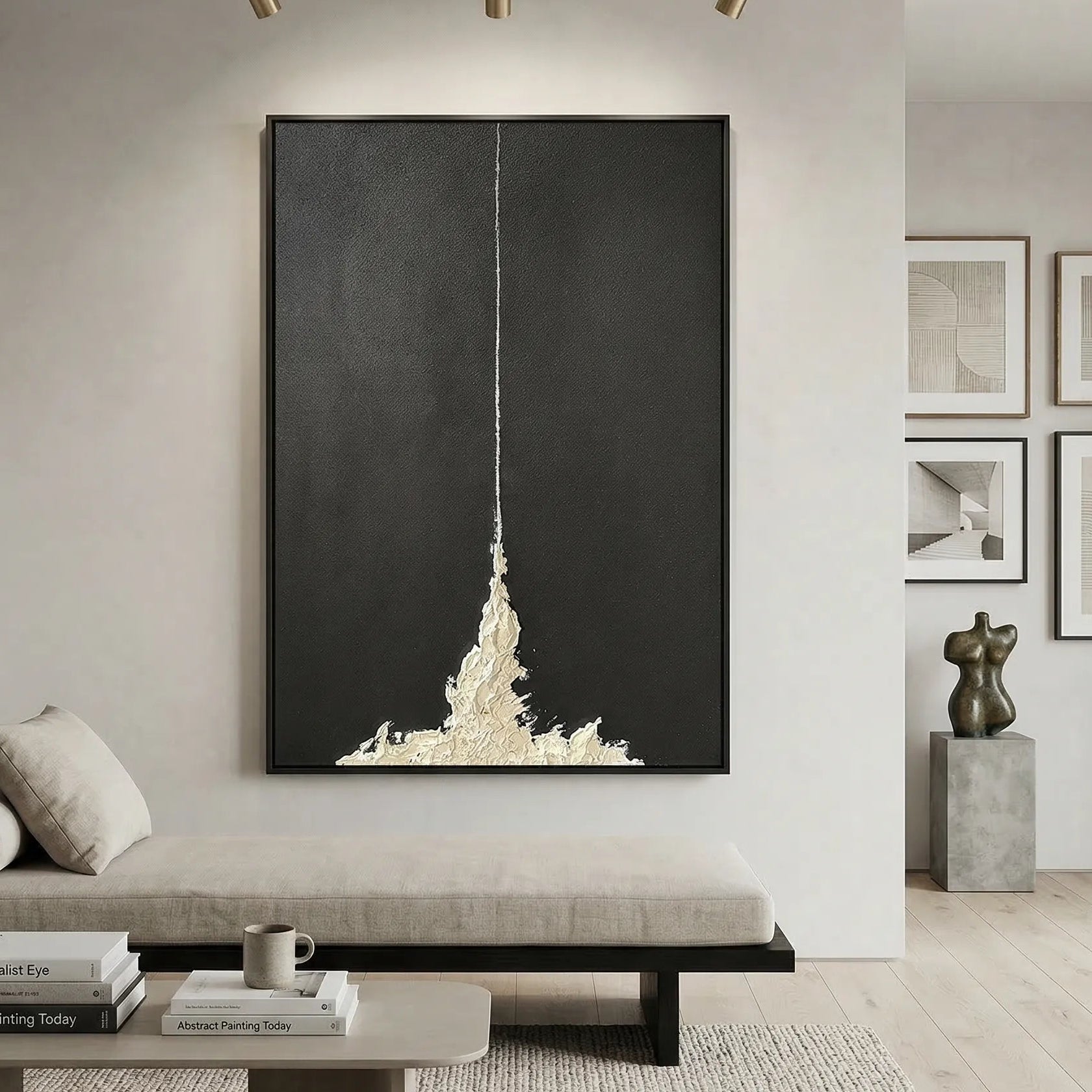 Minimalist Vertical Texture Abstract Painting PM#3114