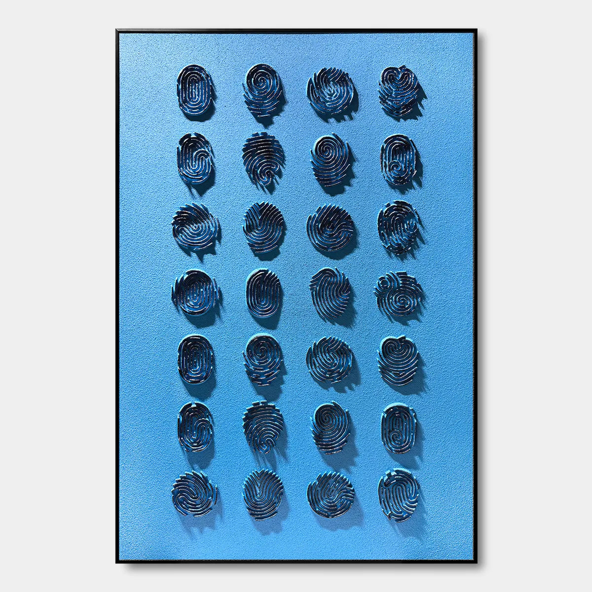 Modern Blue Fingerprint Relief Print YY#1526