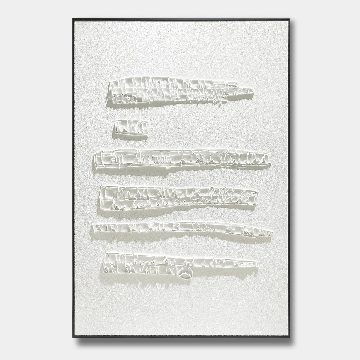 Modern Minimalist White Calligraphy Relief Print YY#1531