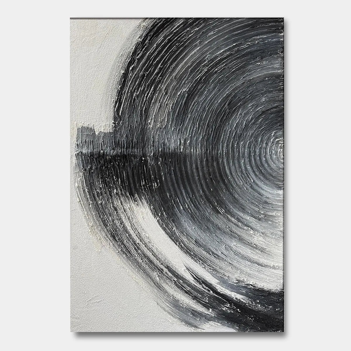 Monochrome Ripple Abstract Painting PM#3116