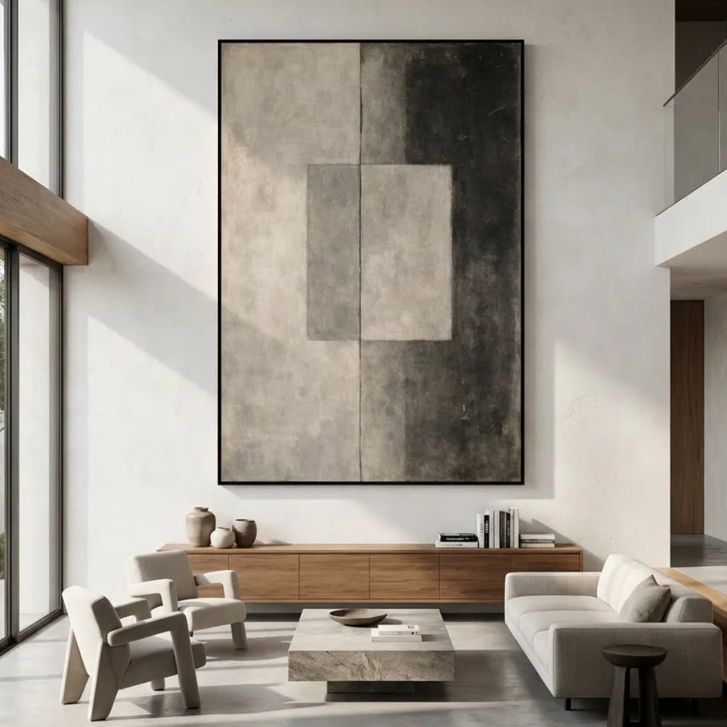Neutral Square Abstract Painting AP#0614