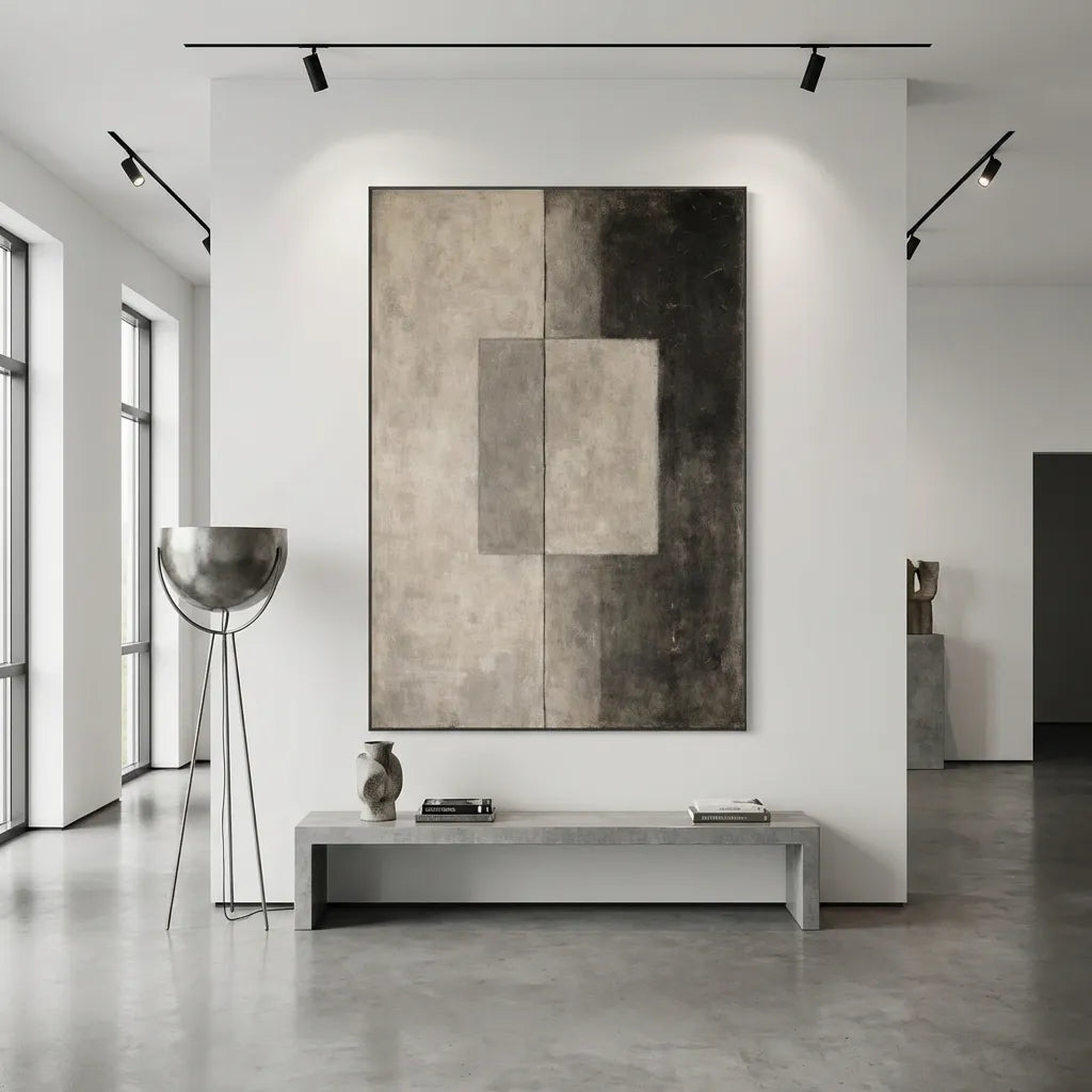 Neutral Square Abstract Painting AP#0614