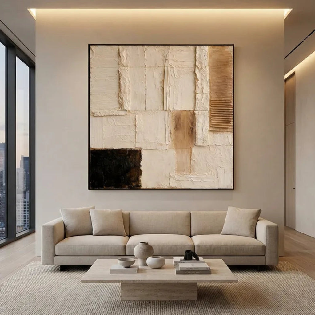 Neutral Textured Abstract Painting AP#0644