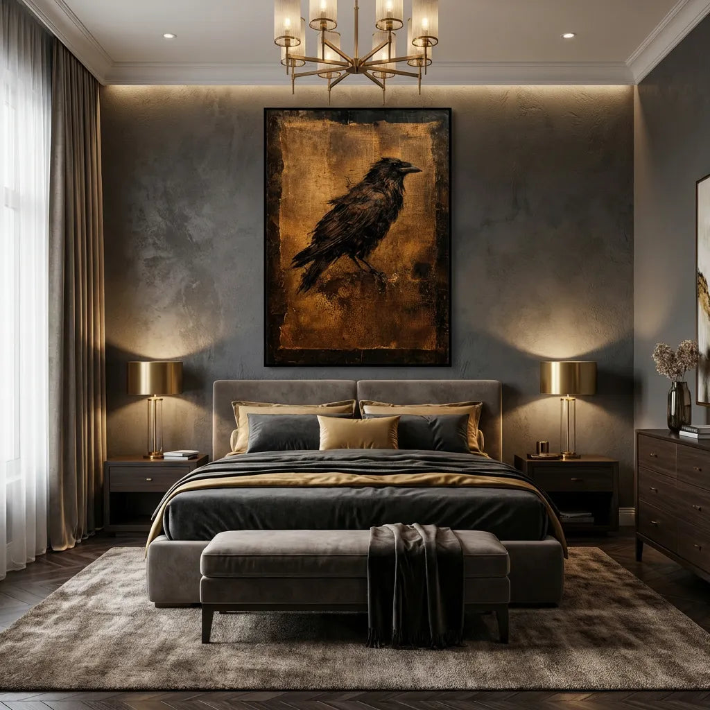 Obsidian Watch-Raven Art Painting AP#0622