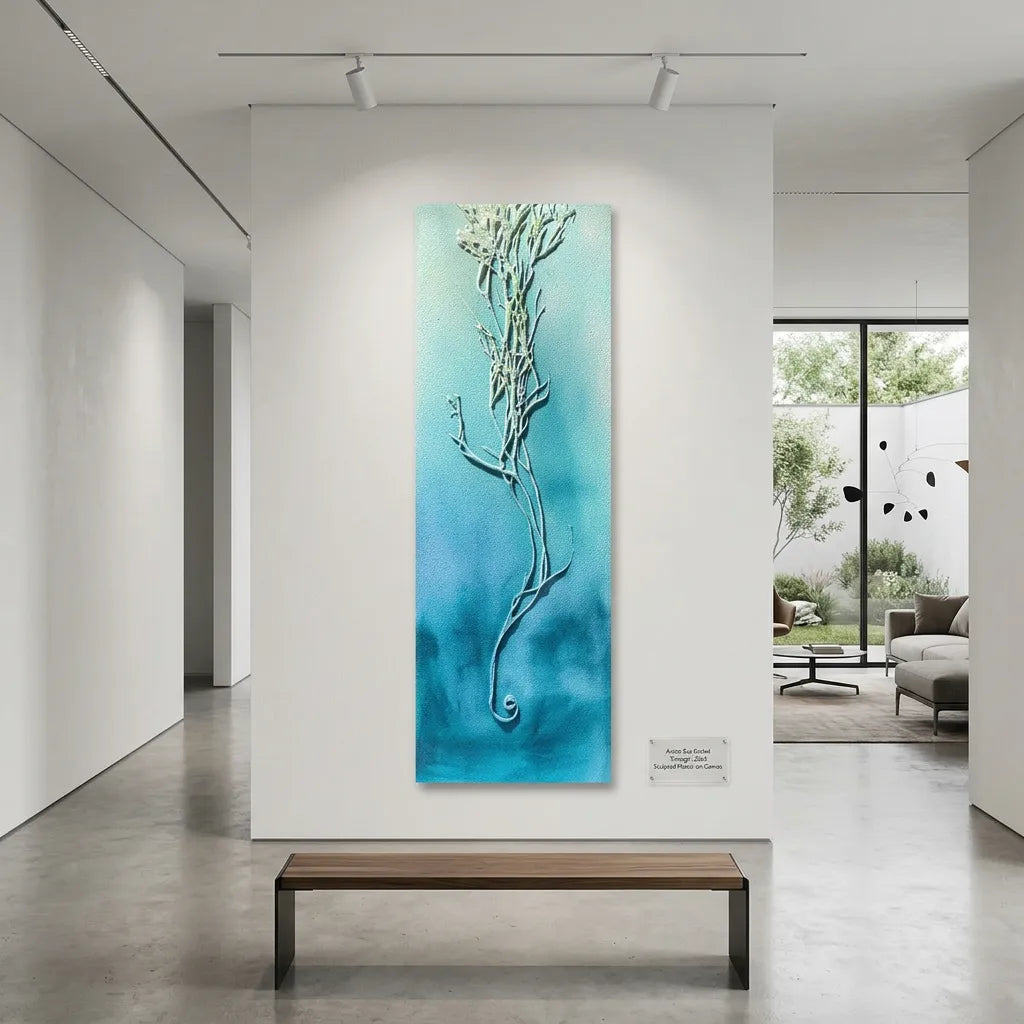 Ocean Whisper Teal Botanical Relief Wall Art PM#3618
