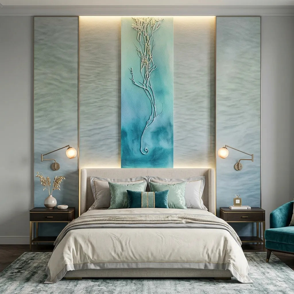 Ocean Whisper Teal Botanical Relief Wall Art PM#3618