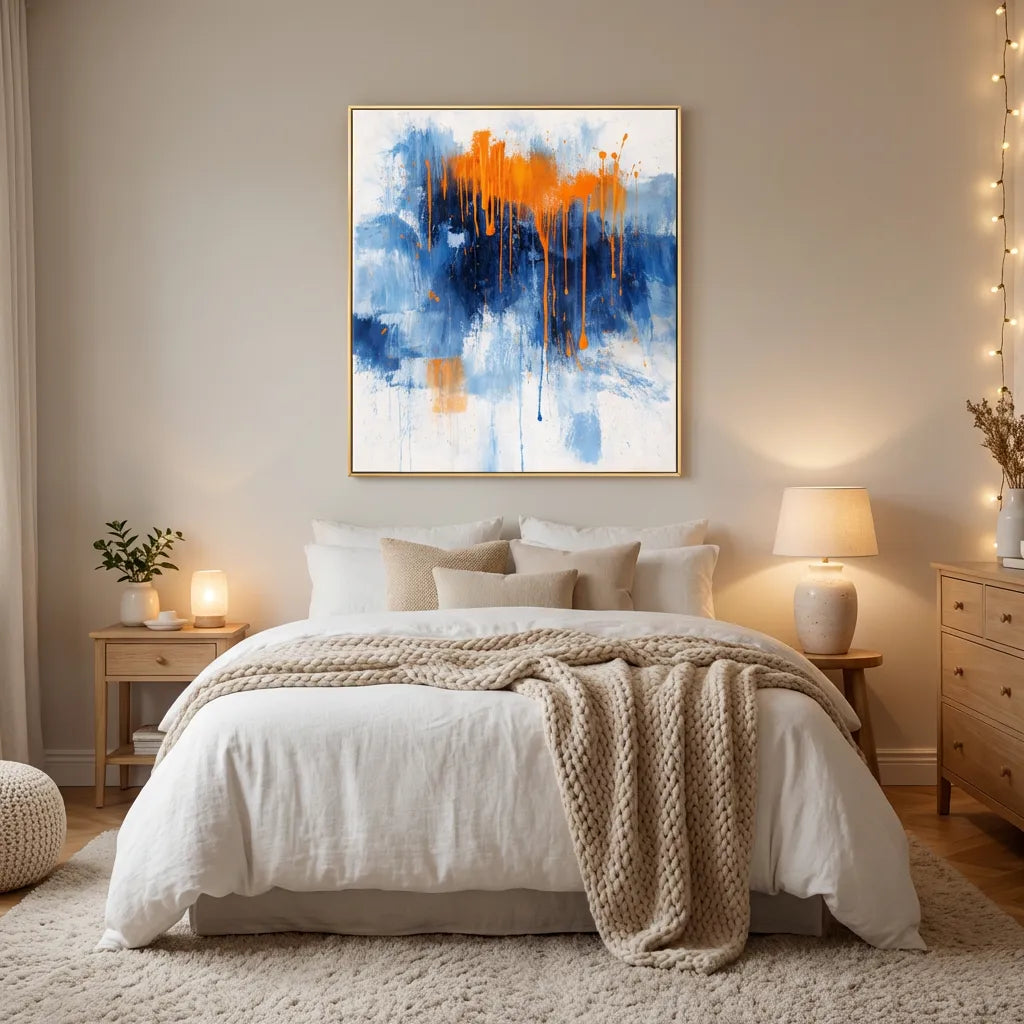 Orange Drip Abstract Painting AP#0601