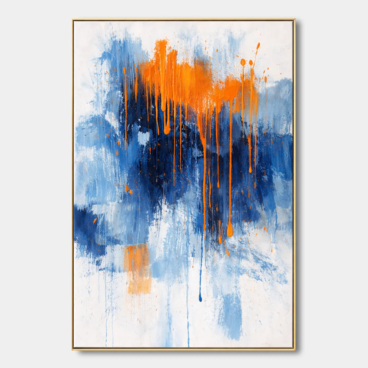 Orange Drip Abstract Painting AP#0601