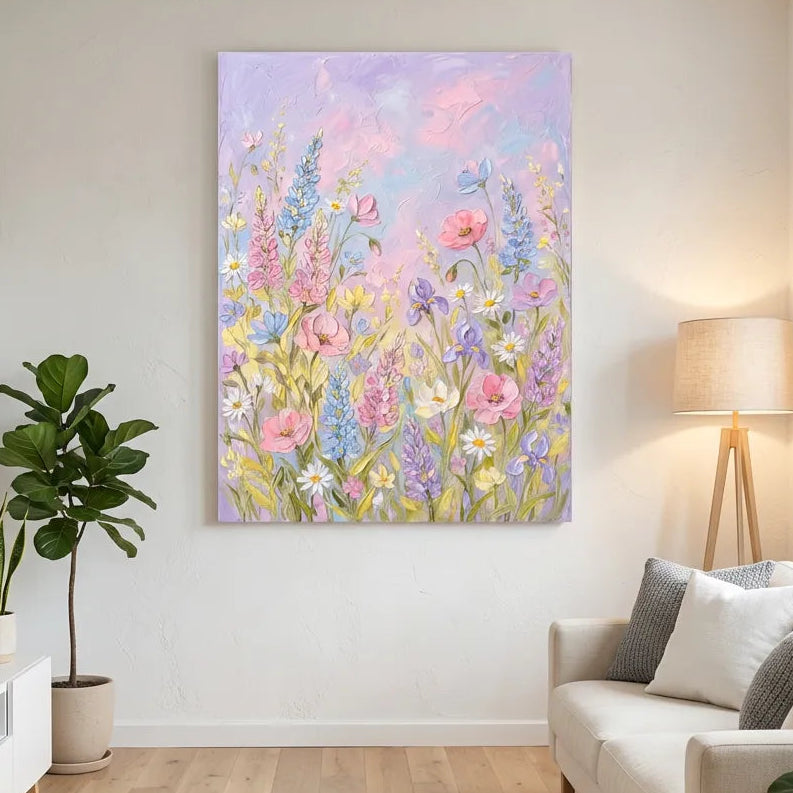 Pastel Wildflower Garden Painting AA#0251