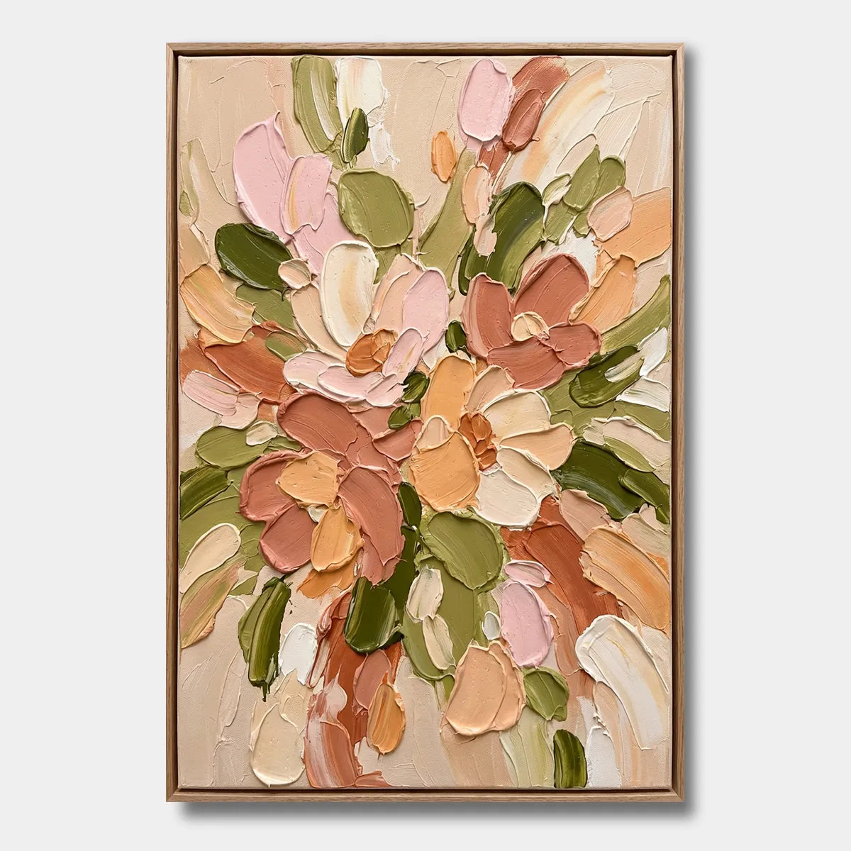 Peach Garden-Blush Floral Texture Painting AP#0655
