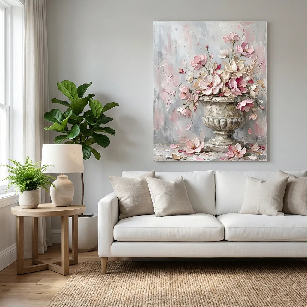 Pink Floral Vase Painting AA#0240