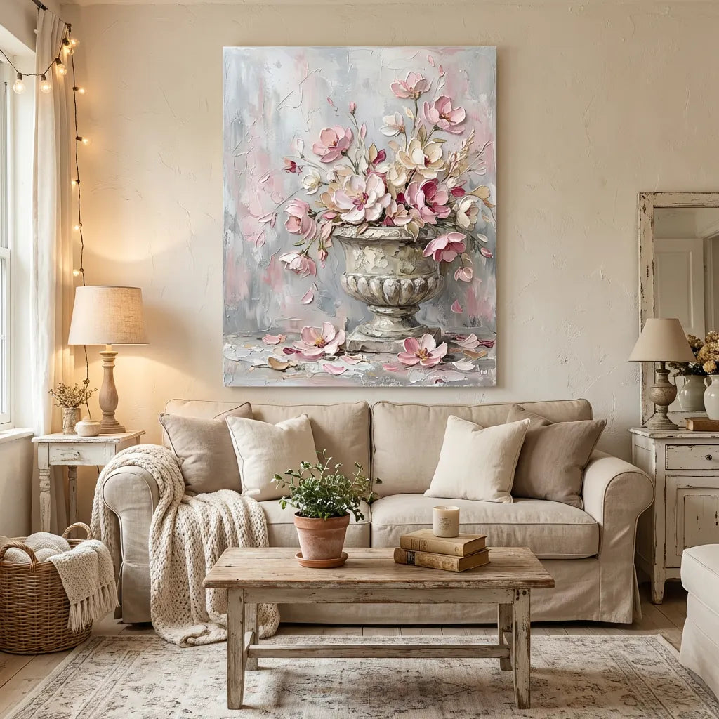 Pink Floral Vase Painting AA#0240