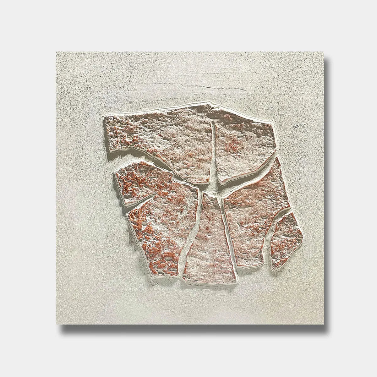 Pink Textured Relief Abstract Painting PM#3687