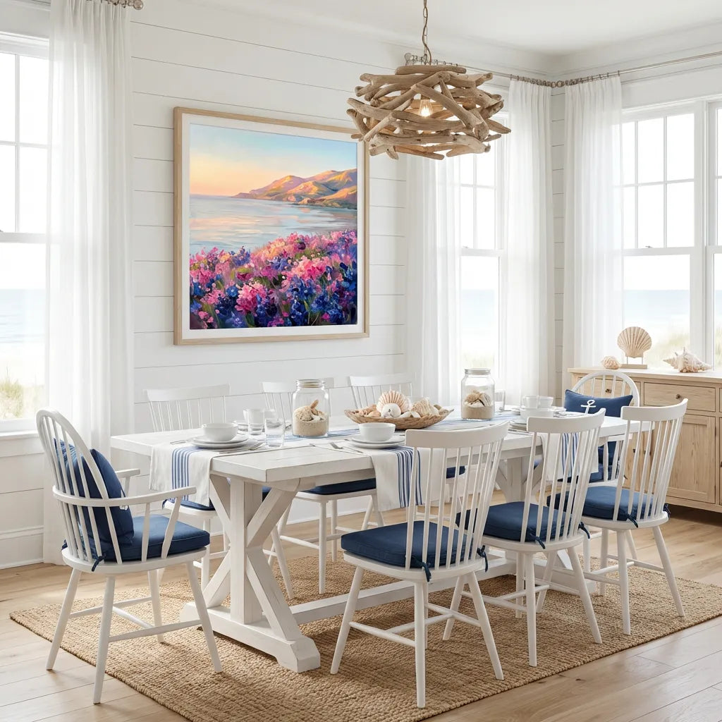 Pink Wildflower Seaside Painting AA#0252
