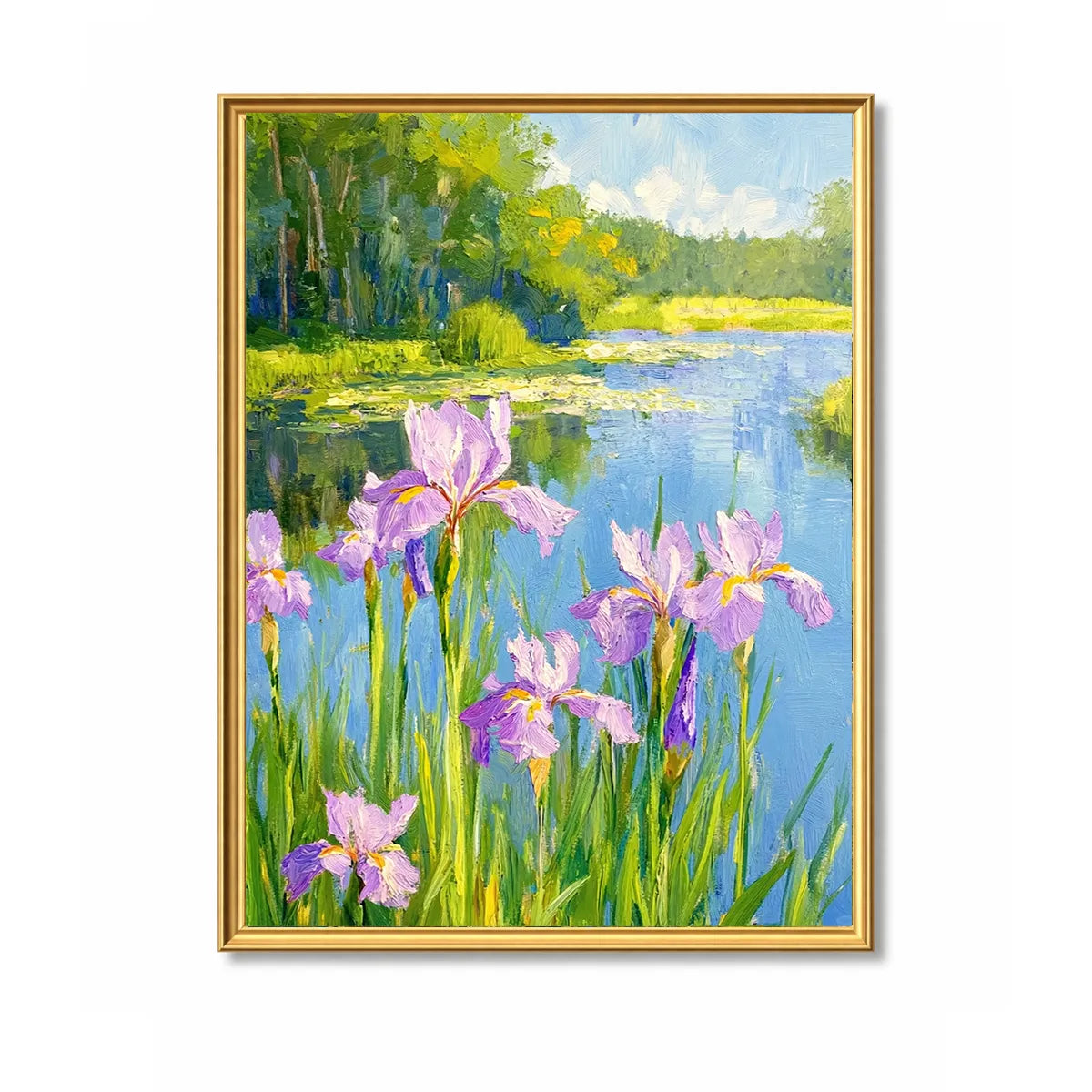 Purple Iris Lakeside Painting AA#0249