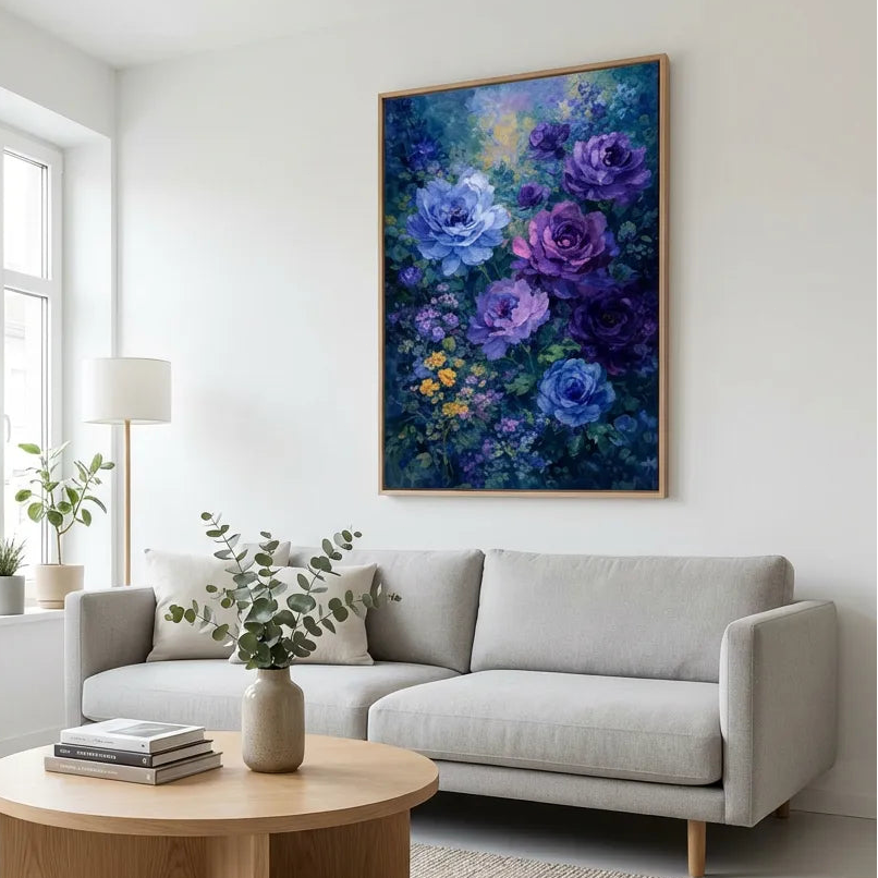 Purple Rose Garden Painting AA#0219