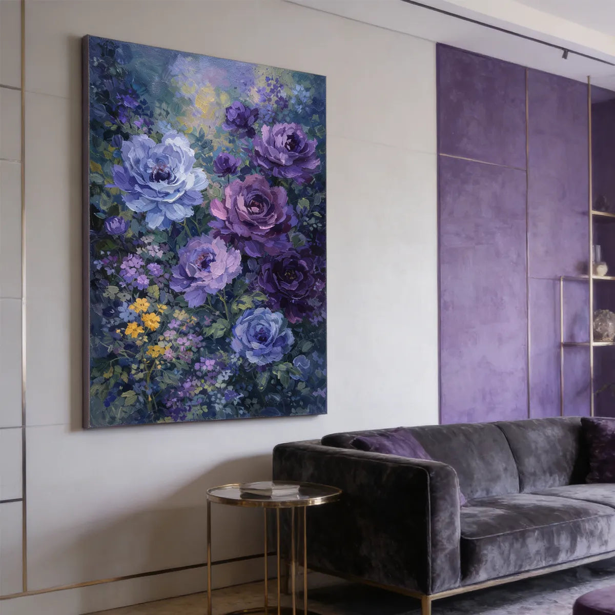 Purple Rose Garden Painting AA#0219