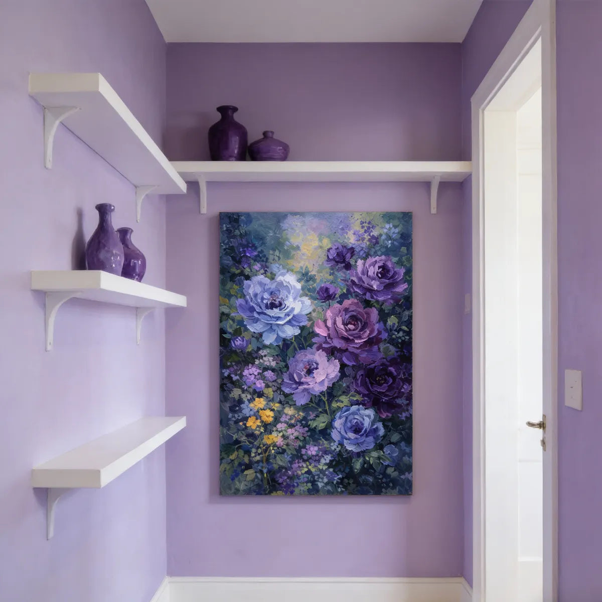 Purple Rose Garden Painting AA#0219