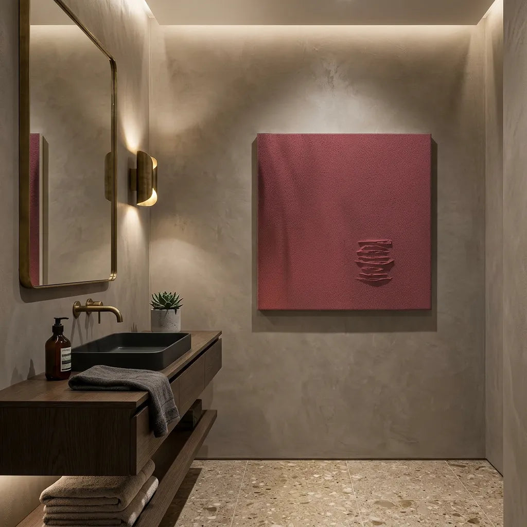Red Minimalist Relief Print for Modern Luxury Home Office YY#1505