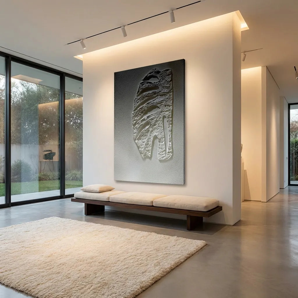 Sculpted Botanical Relief Canvas PM#3665