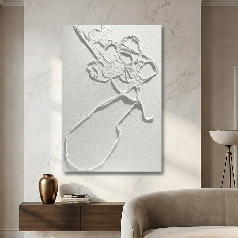 Sculpted Botanical Relief Canvas PM#3679