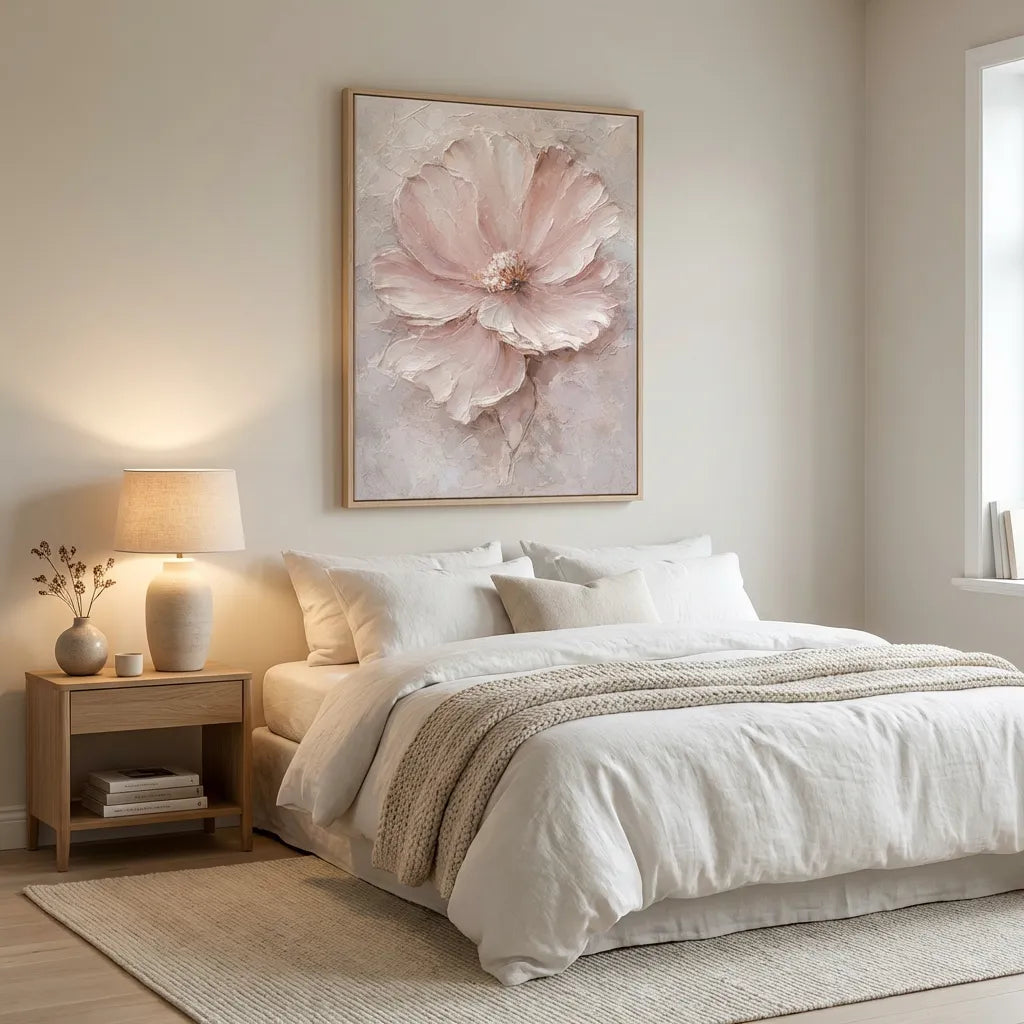 Soft Pink Textured Floral Painting AA#0264