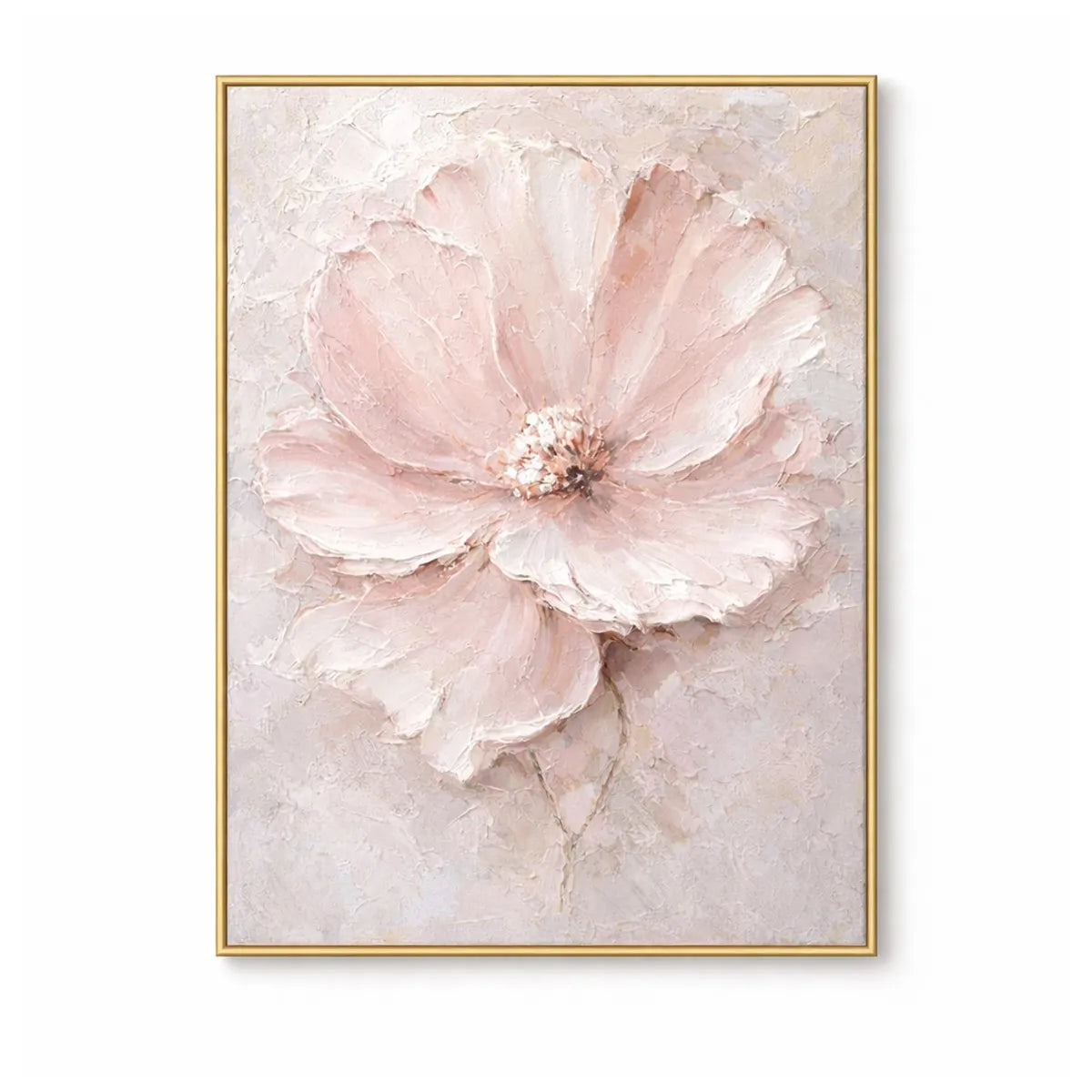 Soft Pink Textured Floral Painting AA#0264