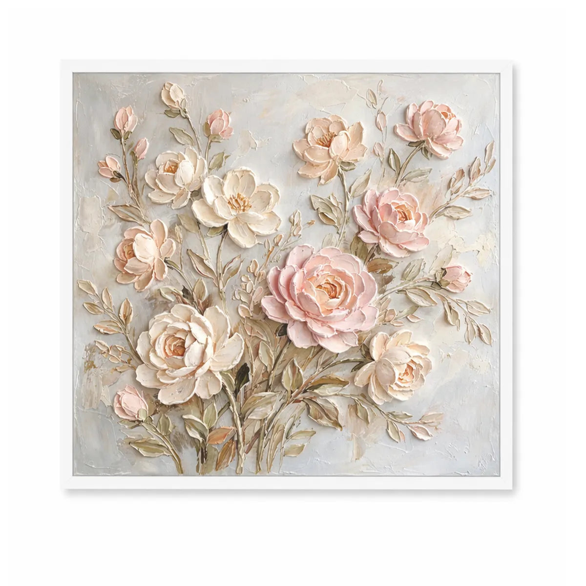 Soft Rose Floral Relief Painting AA#0234