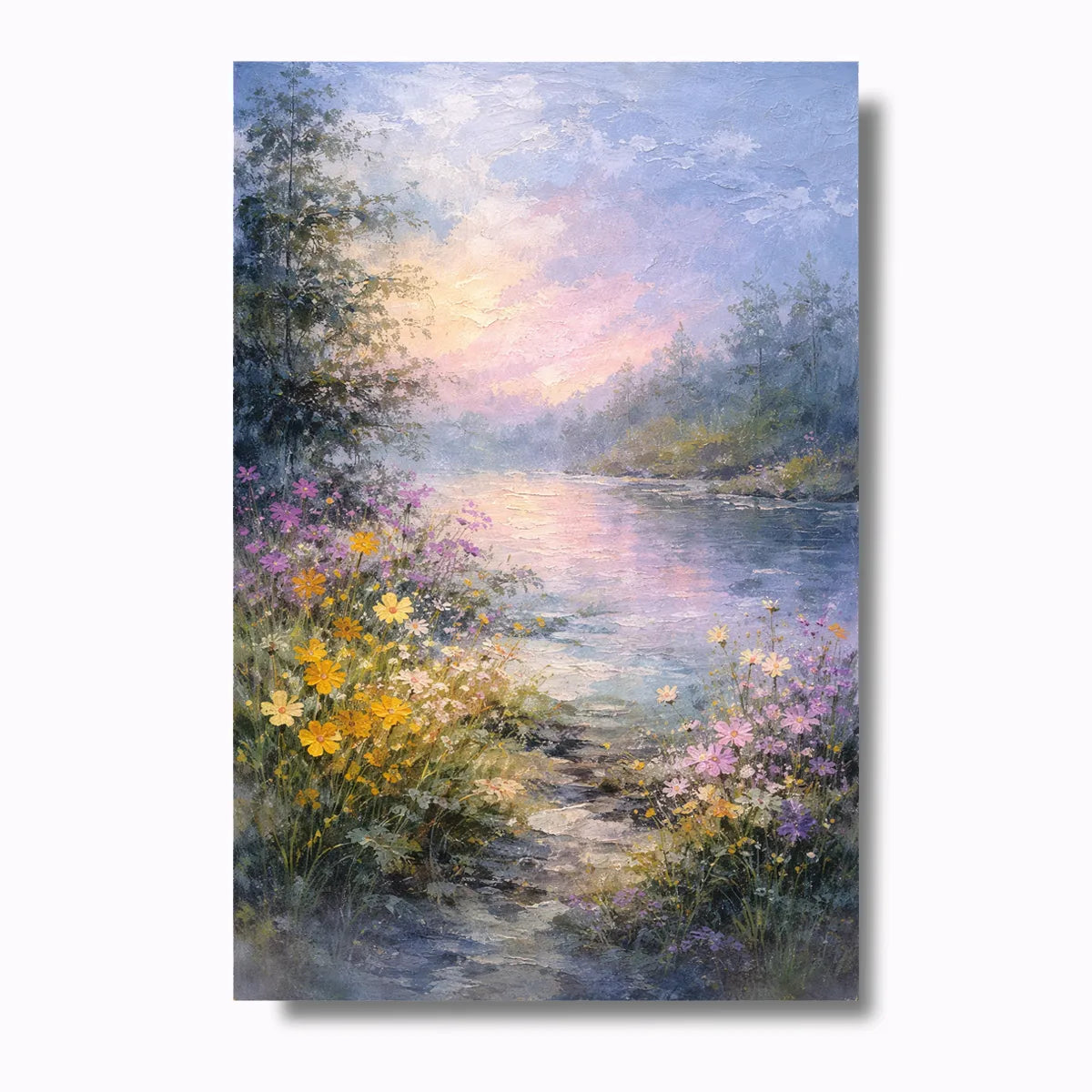 Sunset Lake Landscape Painting AA#0218