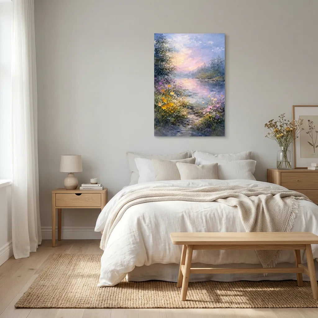 Sunset Lake Landscape Painting AA#0218