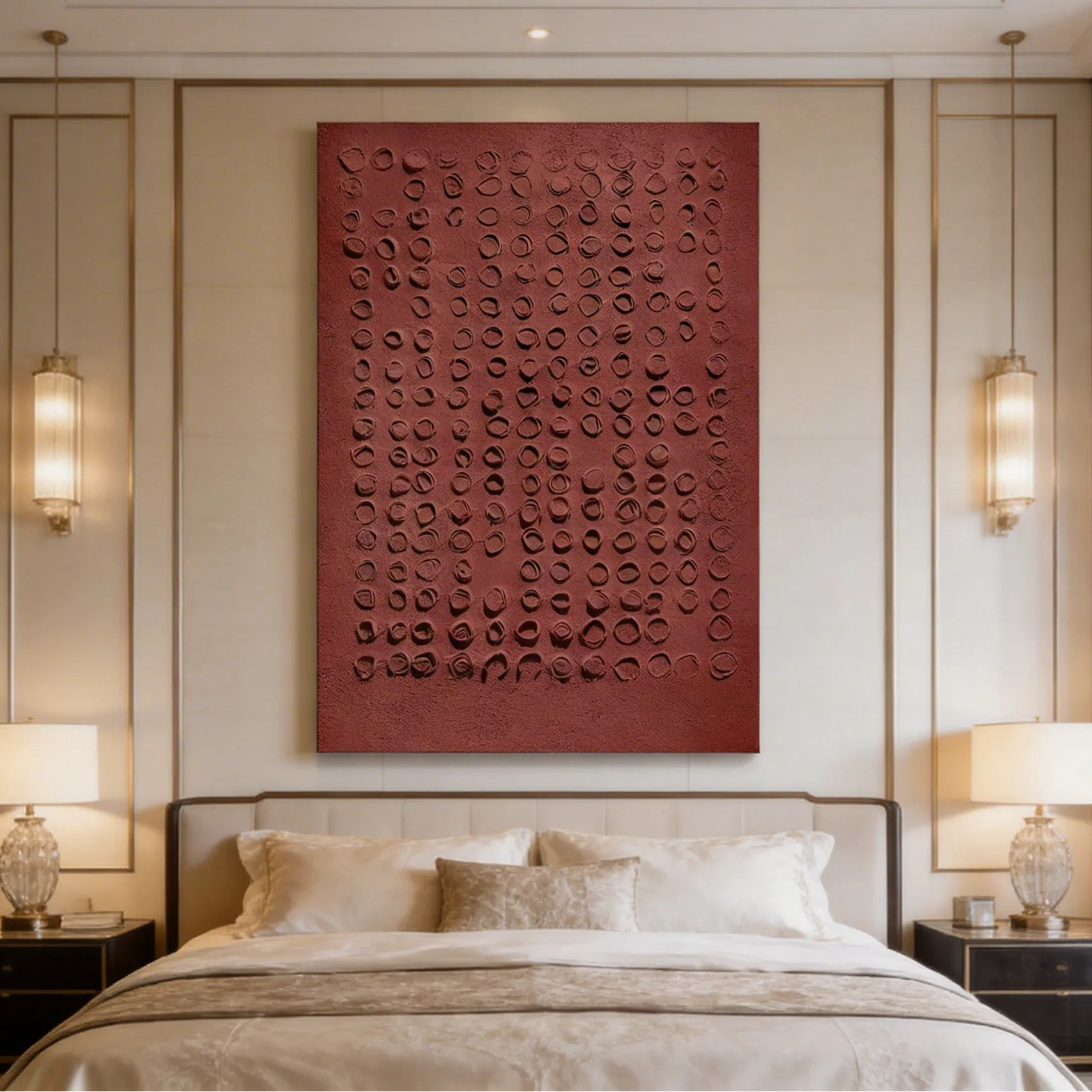 Terracotta Circle Texture Canvas PM#3656