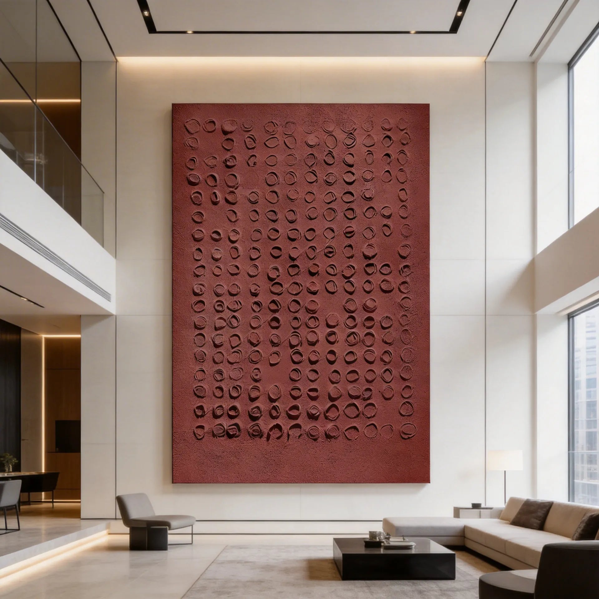 Terracotta Circle Texture Canvas PM#3656