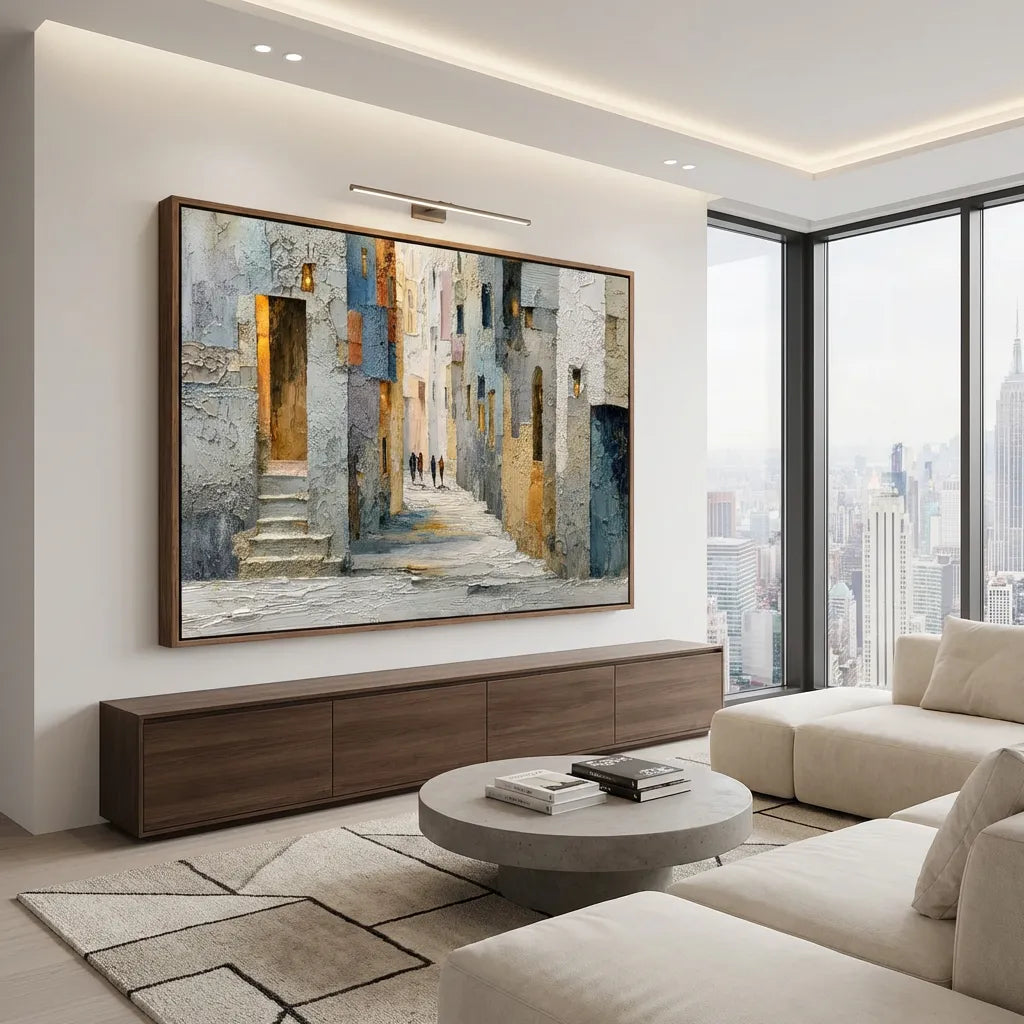 Textured Cityscape Painting AP#0635