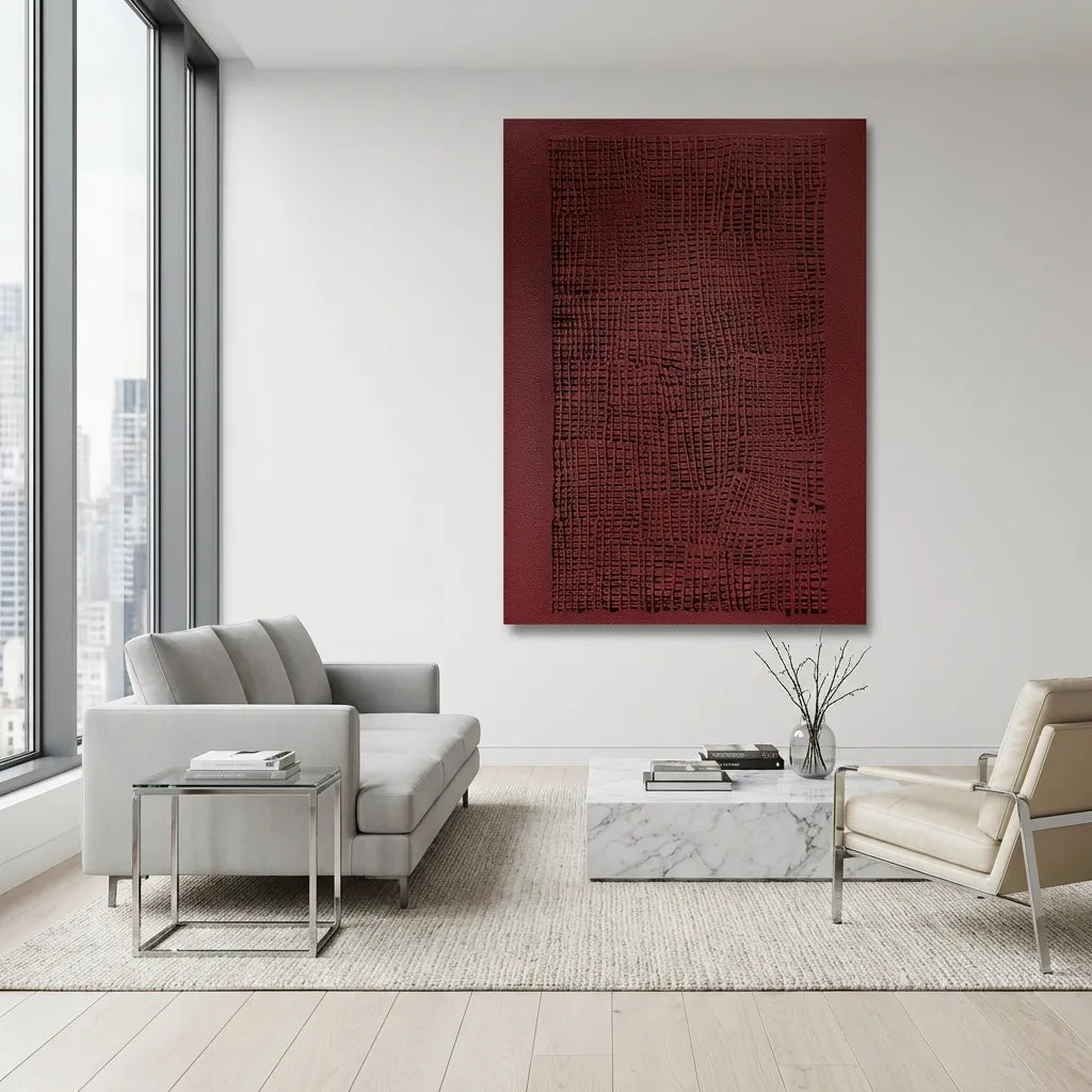 Textured Grid Abstract Canvas PM#3646