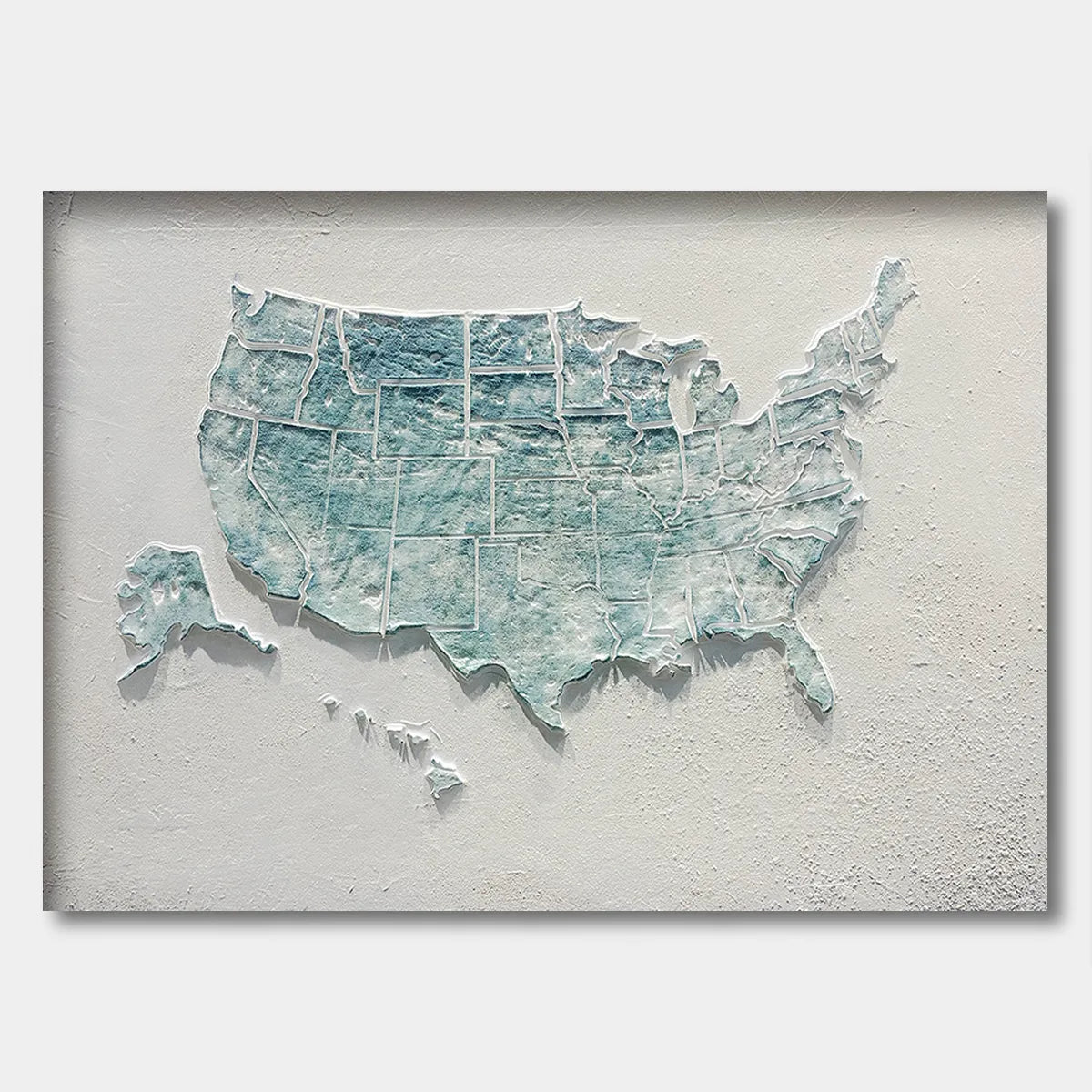 USA Map Textured Relief Art PM#3634