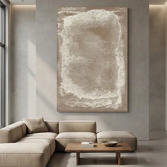 Warm Taupe Textured Abstract Art PM#3626