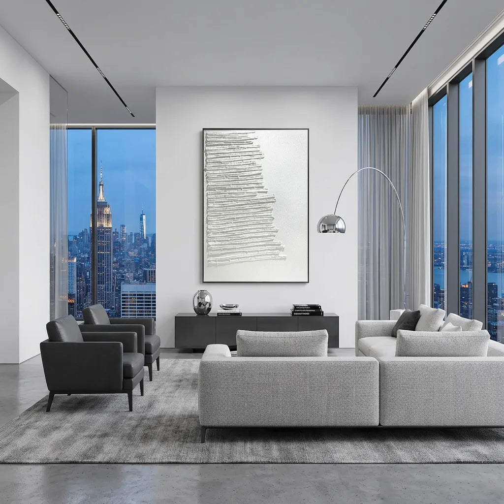 White Bamboo Relief Print YY#1532