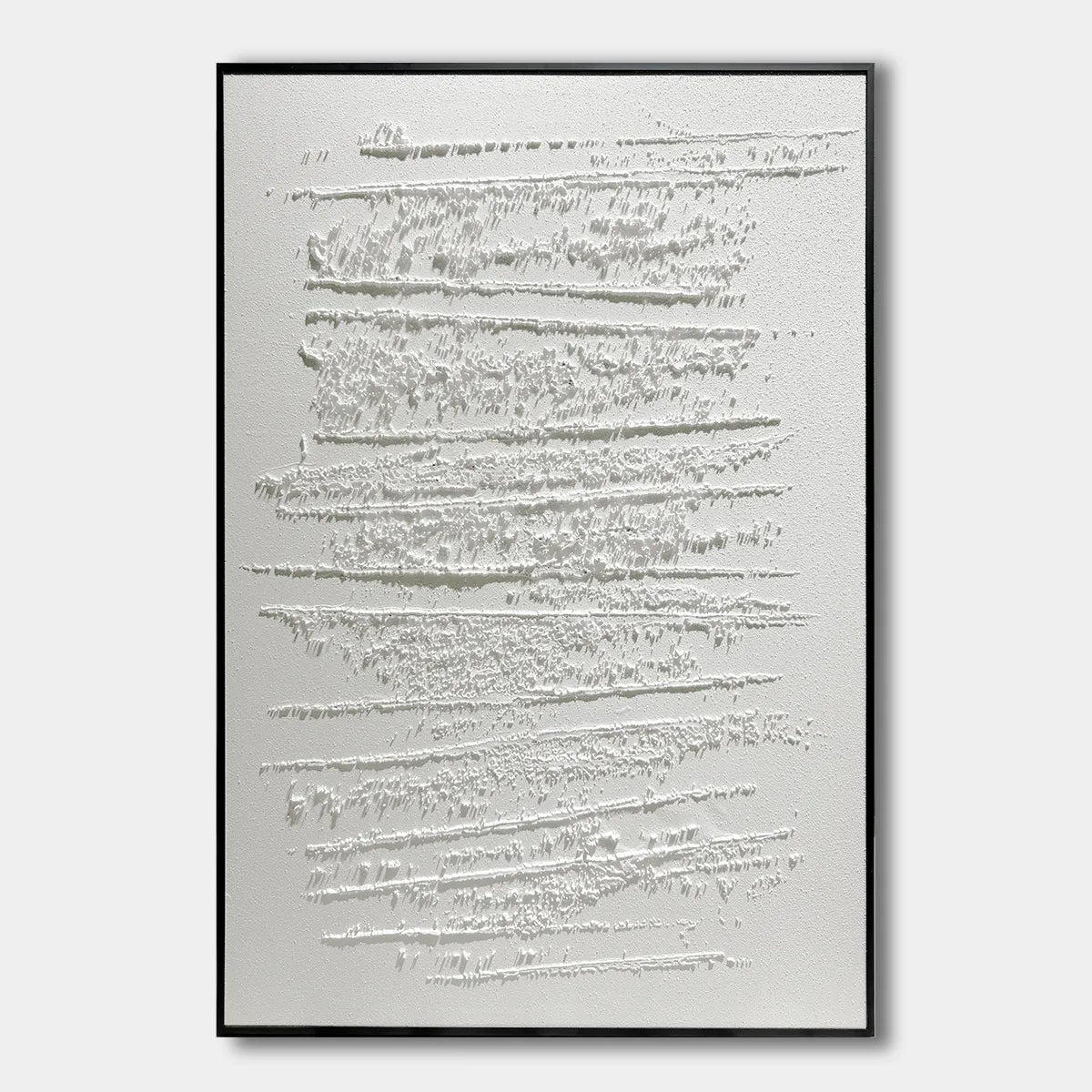 White Minimalist Relief Print YY#1528