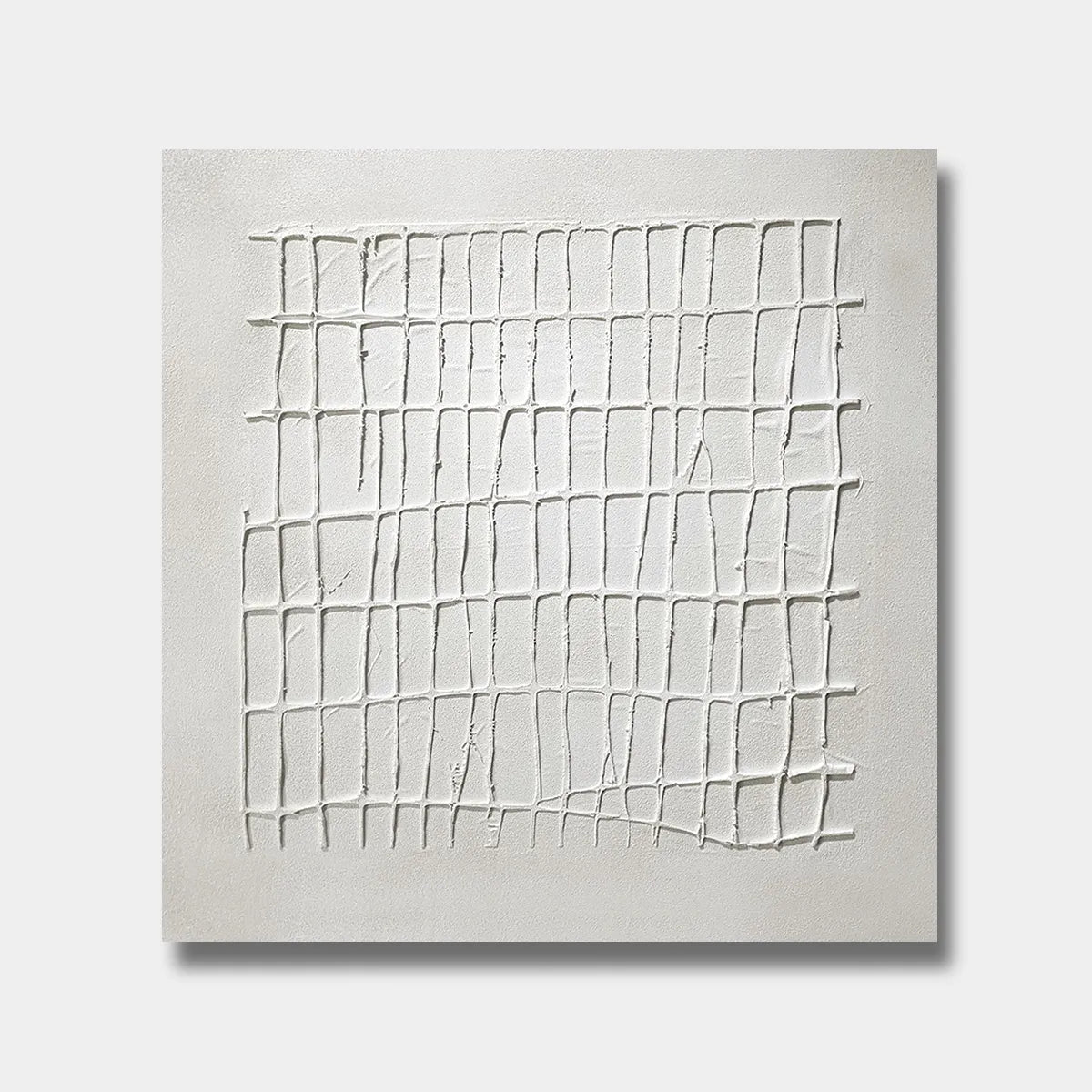 White Minimalist Textured Abstract Painting PM#3683