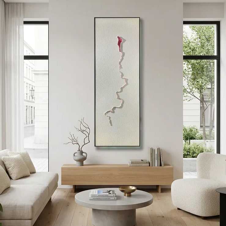 White Silk Thread Relief Print for Zen Minimalist Hallway YY#1514