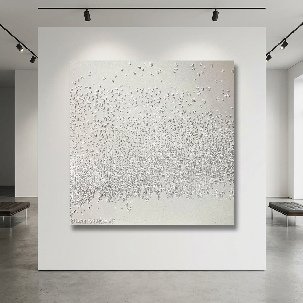 White Textured Abstract Painting PM#3688
