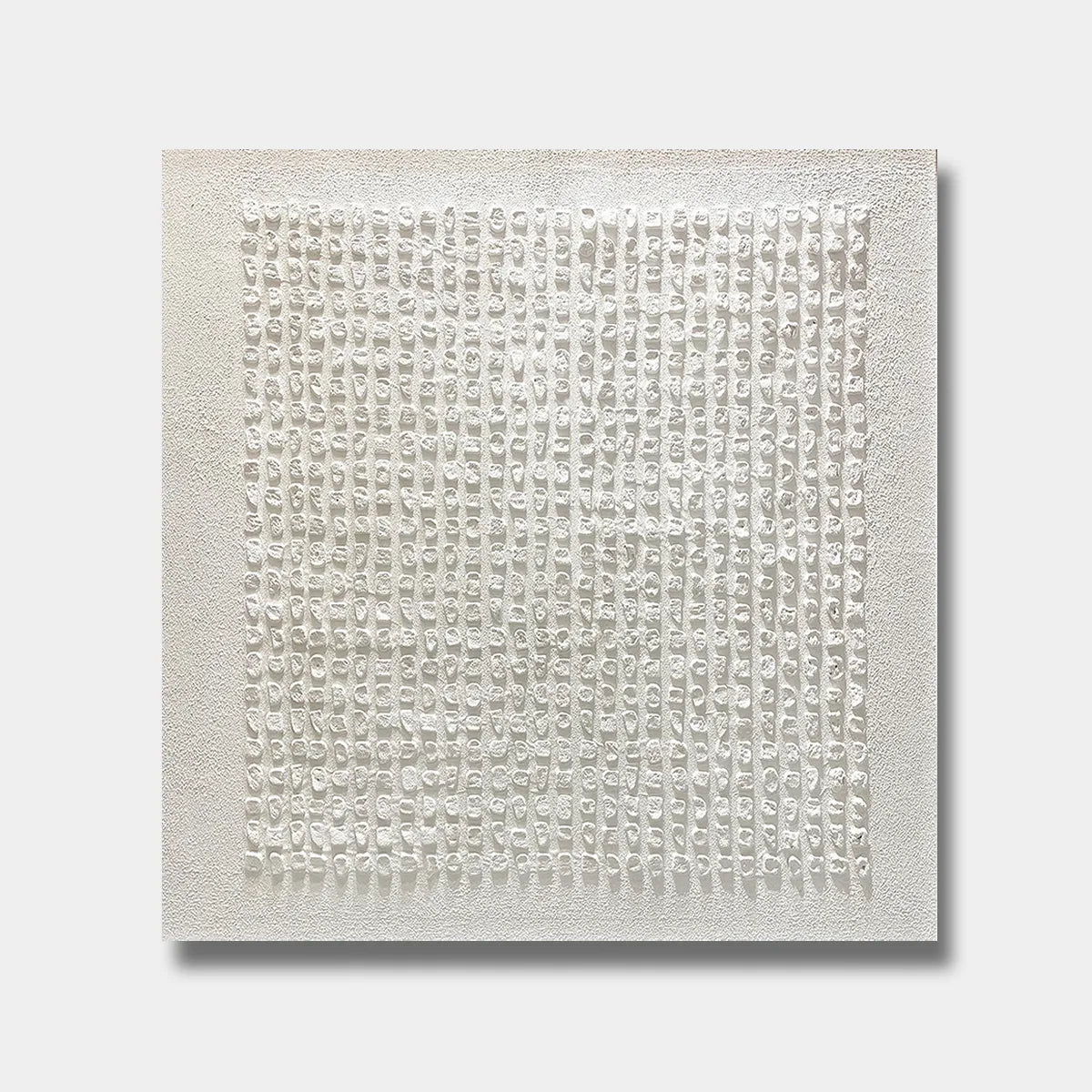 White Textured Grid Abstract Painting PM#3692