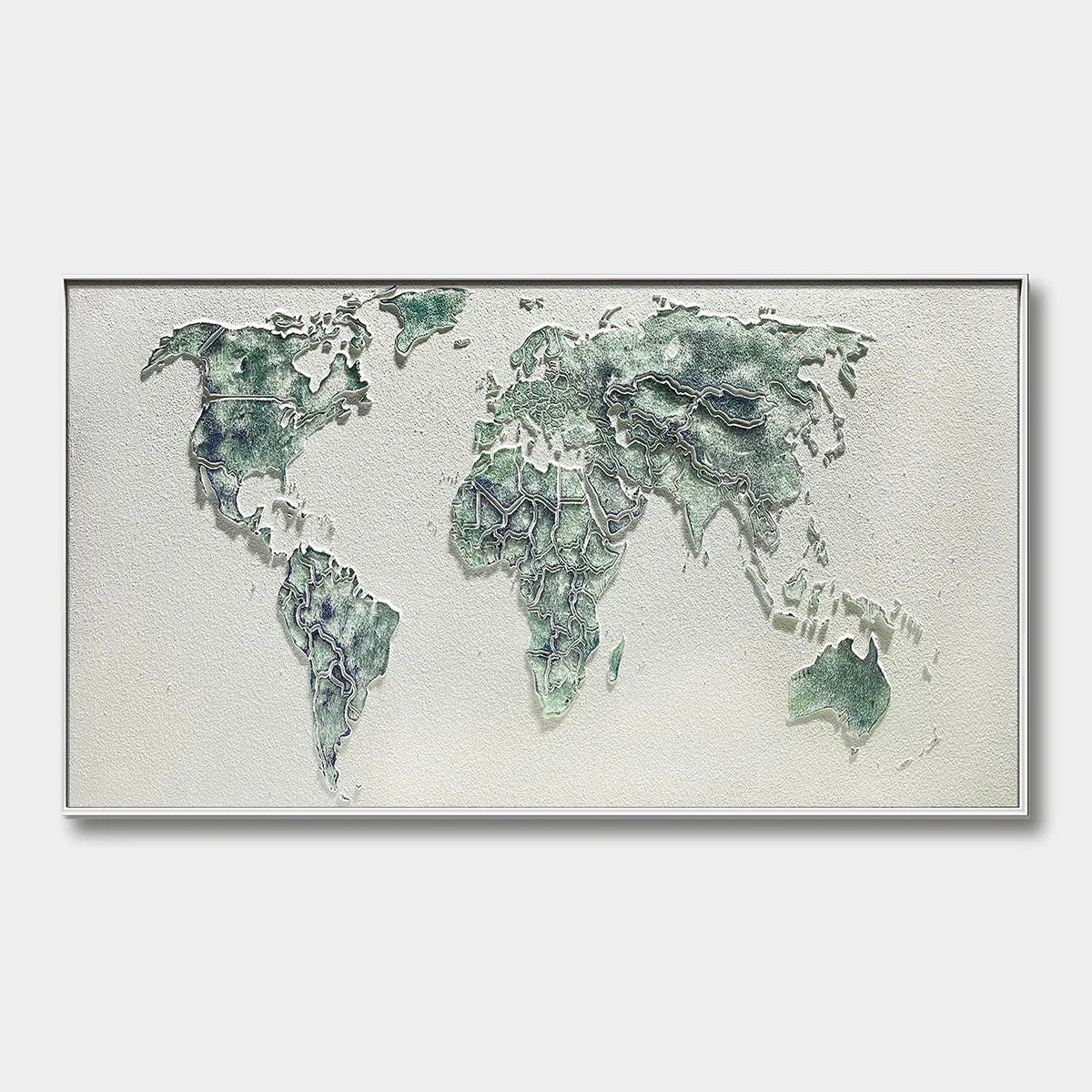 World Map Relief Canvas PM#3639