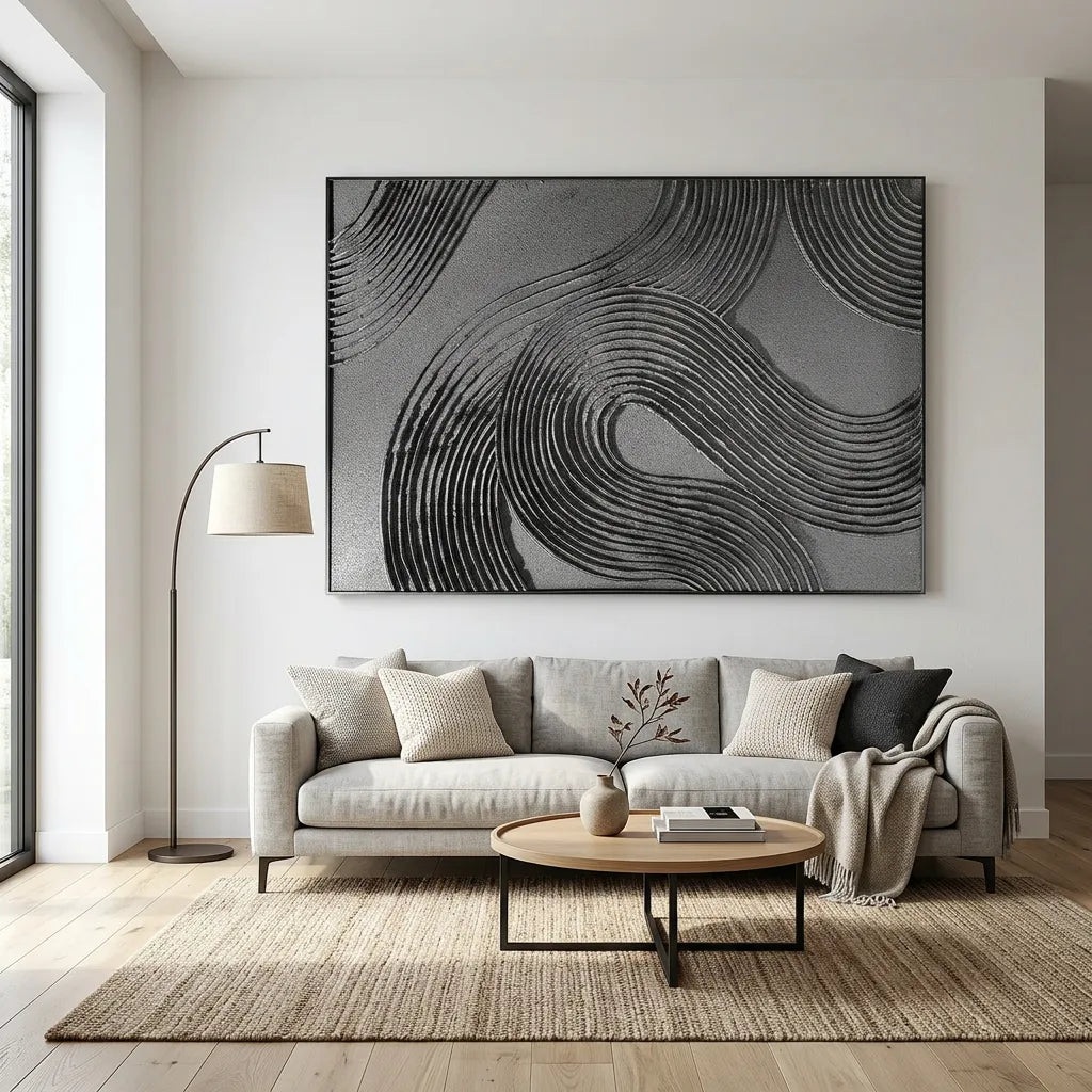 Zen Wave Relief Print for Modern Minimalist Living Room YY#1516
