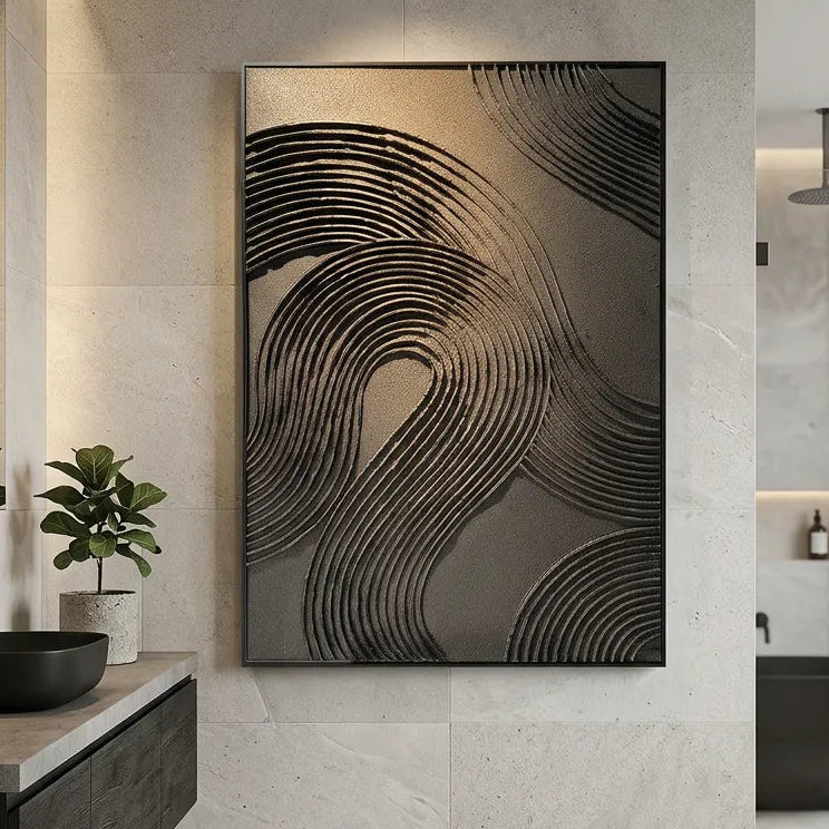 Zen Wave Relief Print for Modern Minimalist Living Room YY#1516