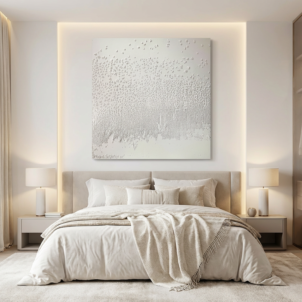 How to Choose Neutral Textured Wall Art for a Beige Minimalist Bedroom