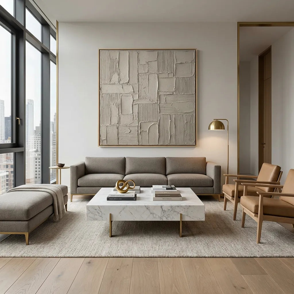 Wabi sabi wall art neutral canvas painting organic minimalist design