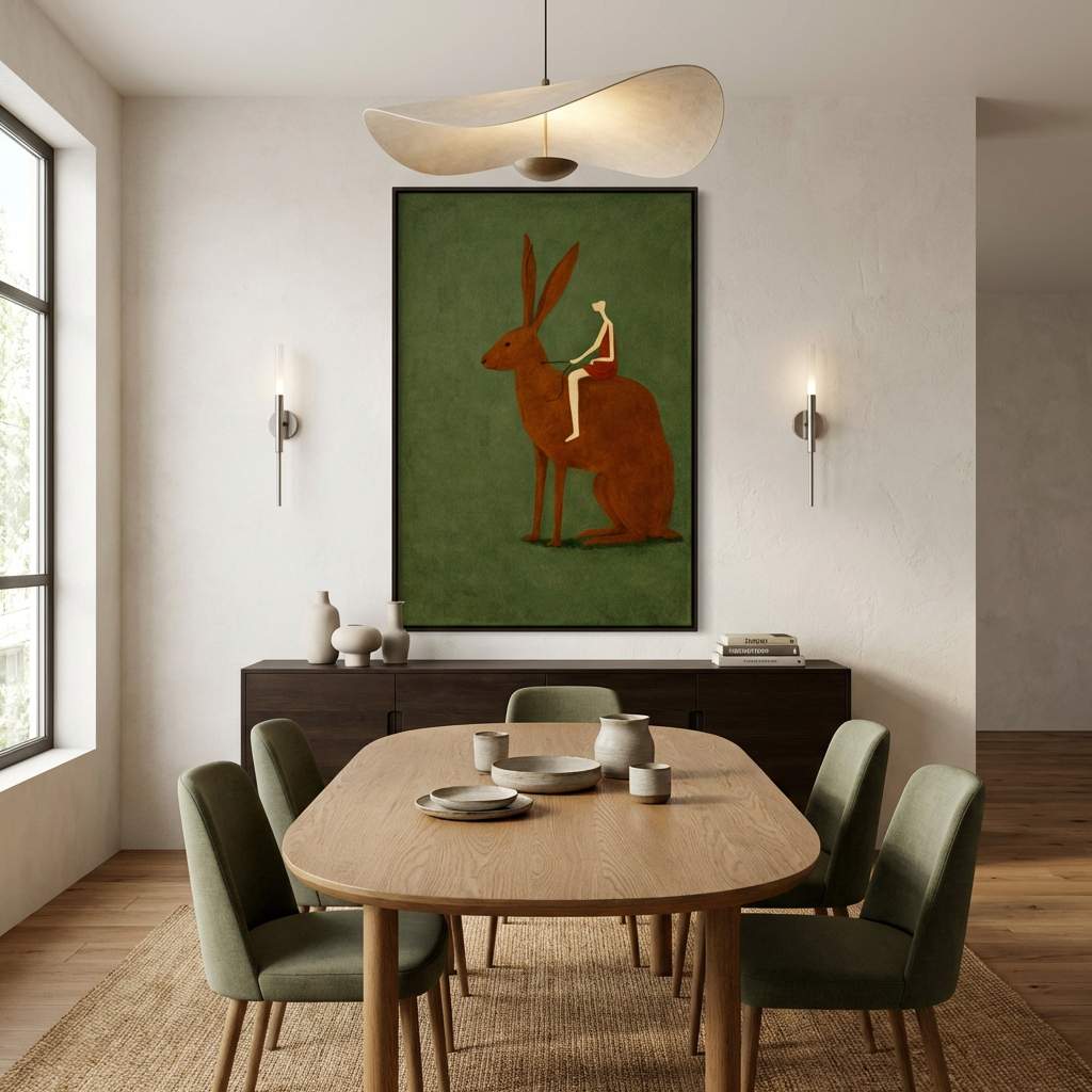 Quiet Journey-Rabbit Illustration Painting AP#0606
