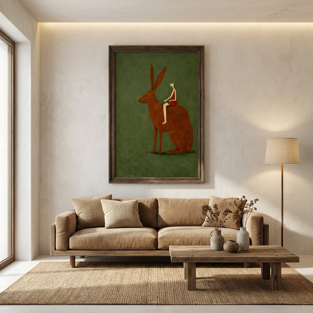 Quiet Journey-Rabbit Illustration Painting AP#0606